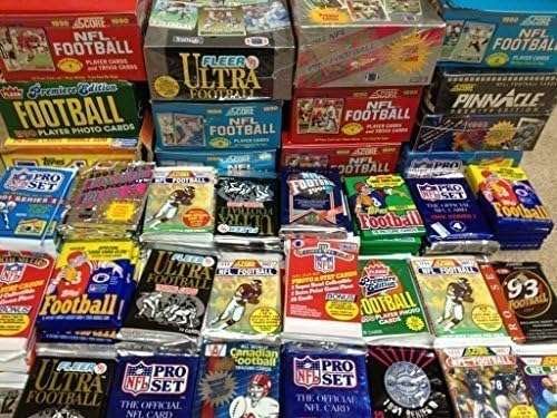100 Vintage Football Cards in Old Sealed Wax Packs – Perfect for New Collectors