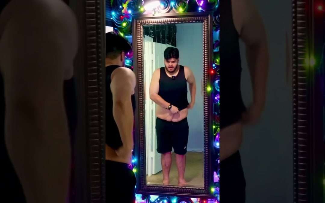 Trying on a compression shirt