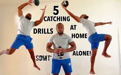 5 GREAT FOOTBALL CATCHING DRILLS AT HOME ALONE!  NO ASSISTANCE NEEDED!