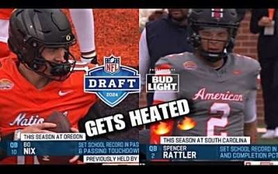 EVERY THROW: Spencer Rattler vs Bo Nix SICK THROWS! 2024 Senior Bowl National vs American Highlights