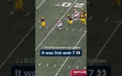 J.J. McCarthy Improvises to Get the Michigan First Down | Big Ten Football