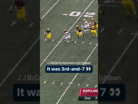 J.J. McCarthy Improvises to Get the Michigan First Down | Big Ten Football