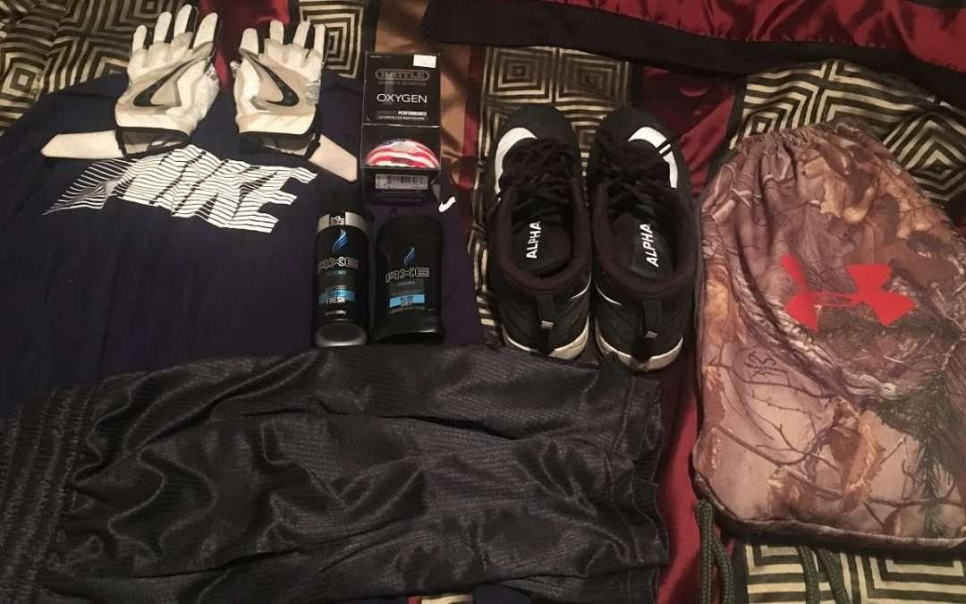 Football gear workout and practice