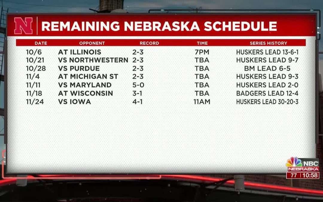 Upcoming Husker football schedule
