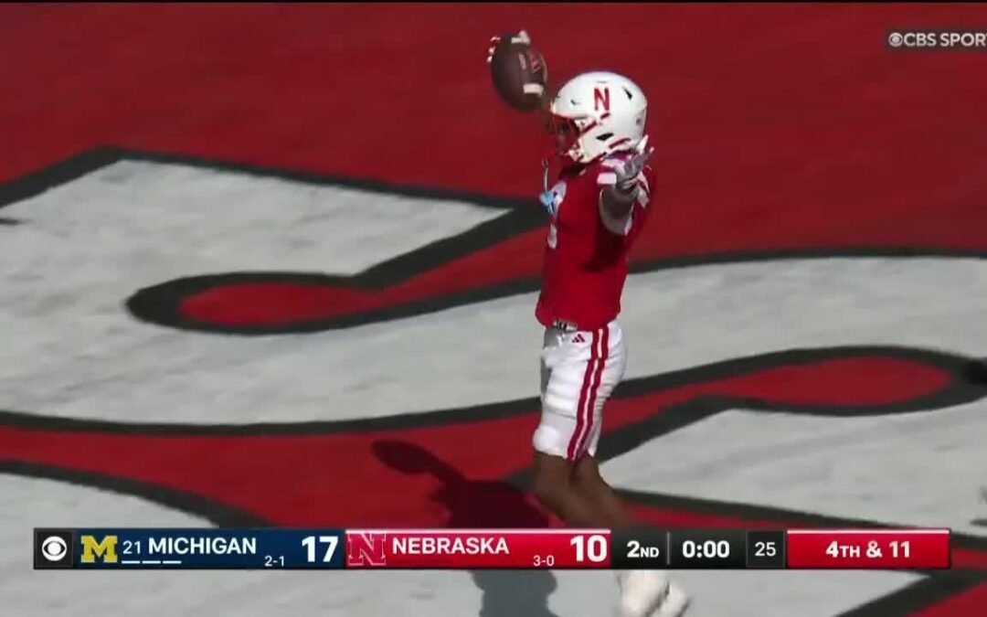 INSANE Raiola to Barney Jr. HAIL MARY to End the Half vs. Michigan | Nebraska Football | 09/20/25