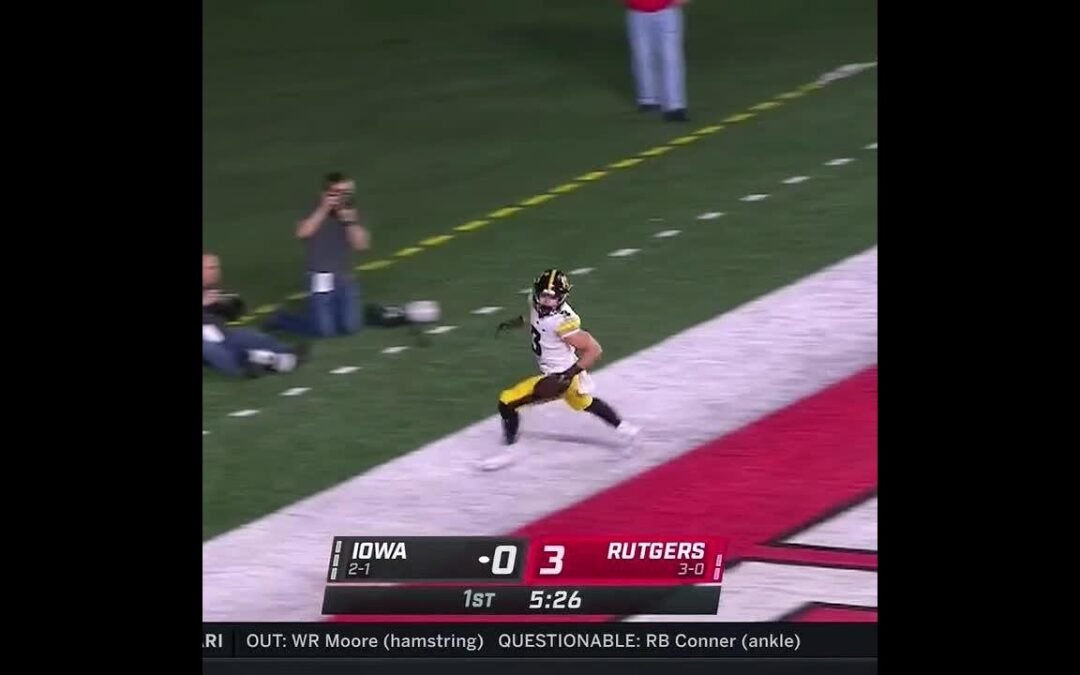 Iowa's Cooper Dejean Gets the Pick Six vs. Rutgers | Big Ten Football