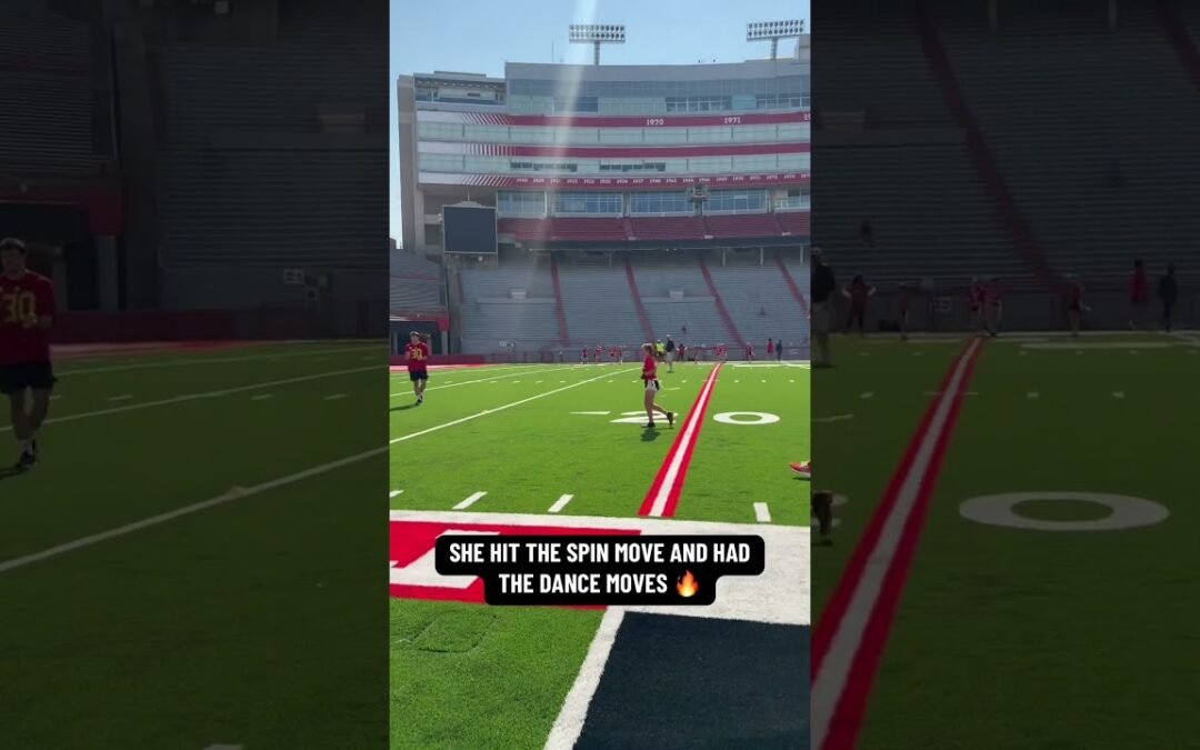 Dylan Raiola and Emmett Johnson were loving the moves at Matt Rhule’s second ‘She’s Got Game’ camp