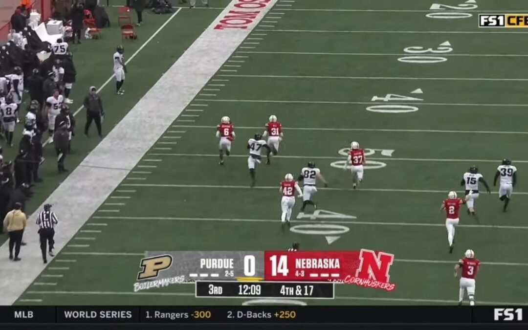 Nebraska blocked field goal TD vs Purdue