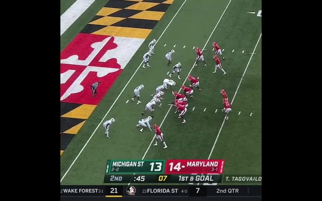 Maryland WR Rakim Jarrett TD vs. Michigan State | Big Ten Football