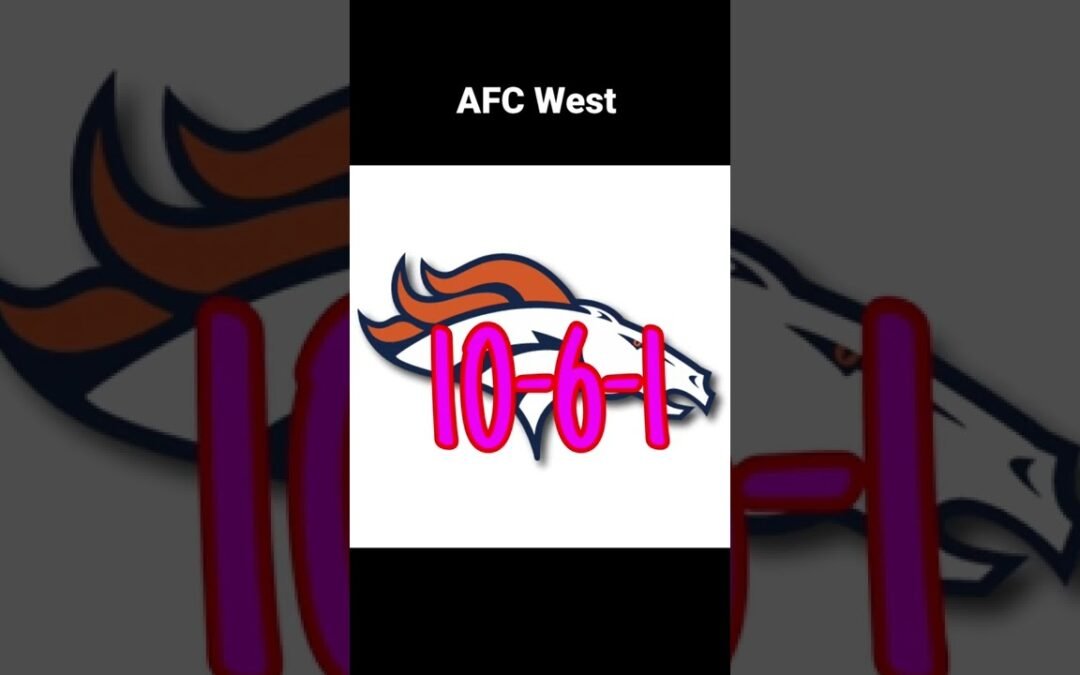Predicting Every NFL Teams Record Next Year (AFC West)