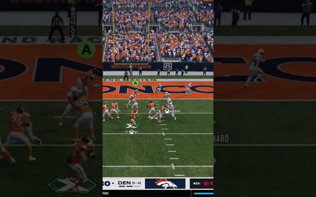 Bo Nix finds Daniel Bellinger on the goalline for a touchdown to take the lead #broncos #madden #nfl