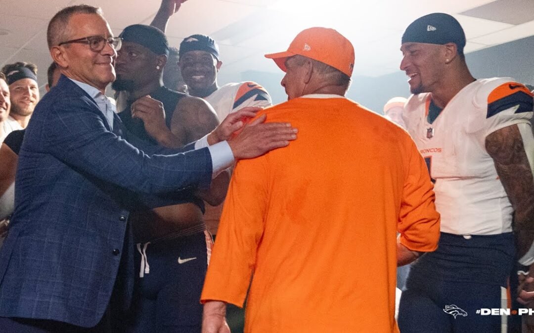 WATCH: Inside the locker room after the Broncos’ win over the Eagles