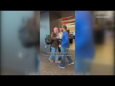 New Cleveland Browns head coach Todd Monken arrives at team’s Berea headquarters