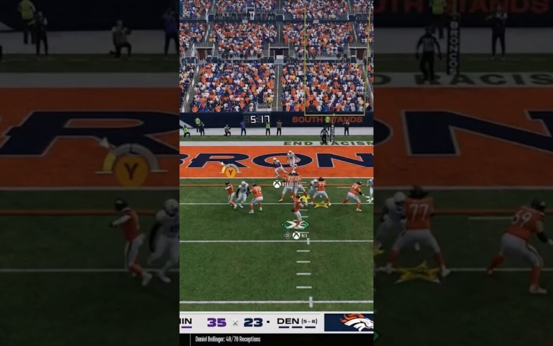 Bo Nix quickly flips the pass to the outside to find RJ Harvey for a touchdown #broncos #madden #nfl